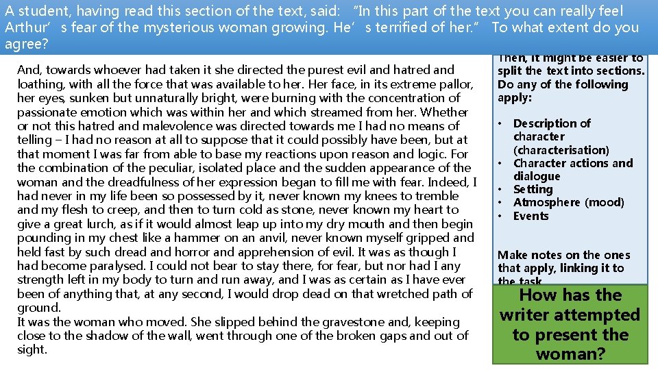 A student, having read this section of the text, said: “In this part of
