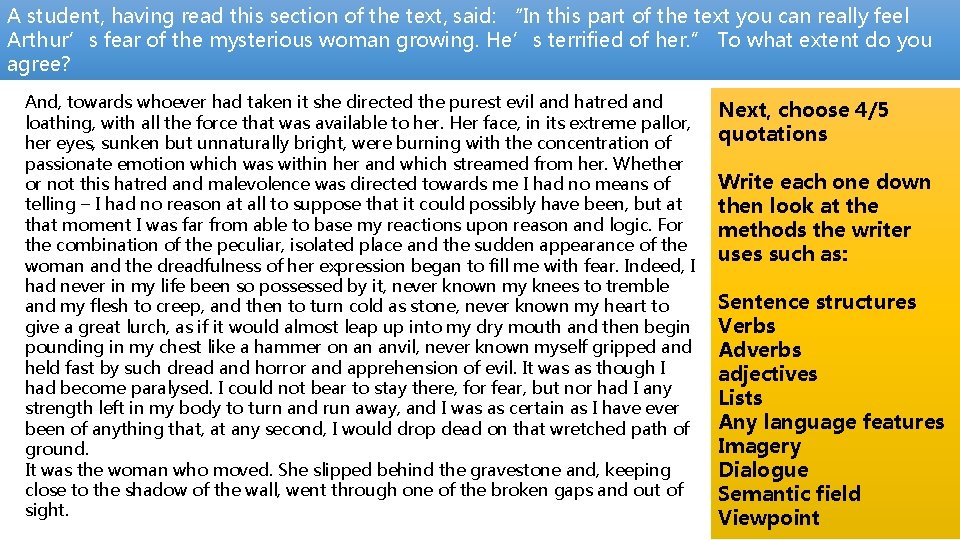 A student, having read this section of the text, said: “In this part of
