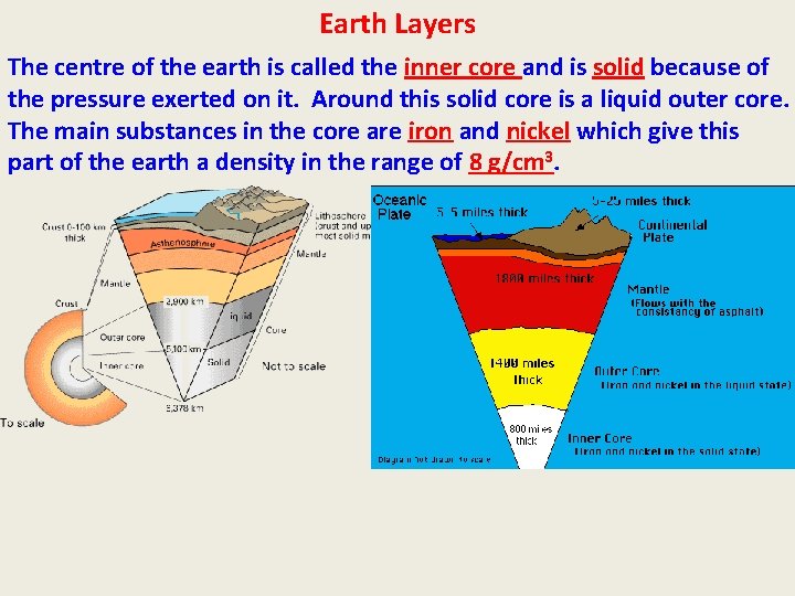 Earth Layers The centre of the earth is called the inner core and is