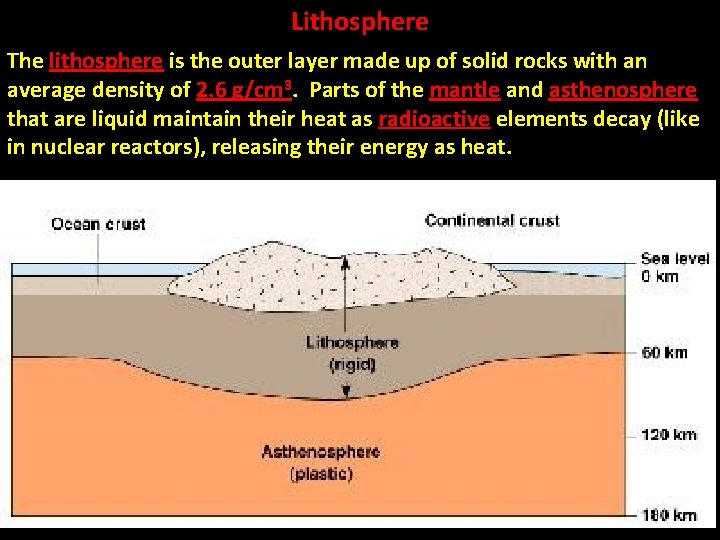 Lithosphere The lithosphere is the outer layer made up of solid rocks with an