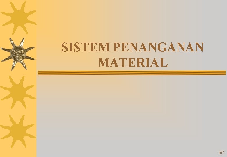 SISTEM PENANGANAN MATERIAL 167 SISTEM PENANGANAN MATERIAL 167