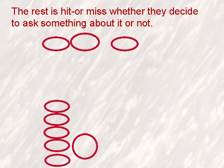 The rest is hit-or miss whether they decide to ask something about it or
