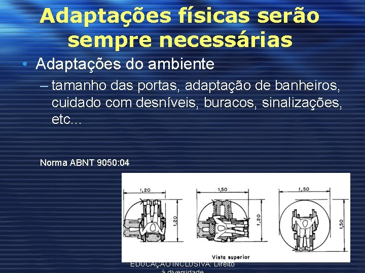 Adaptações físicas serão sempre necessárias • Adaptações do ambiente – tamanho das portas, adaptação