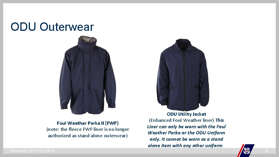 ODU Outerwear ` Foul Weather Parka II (FWP) (note: the fleece FWP liner is