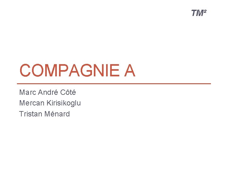 TM² COMPAGNIE A Marc André Côté Mercan Kirisikoglu Tristan Ménard 