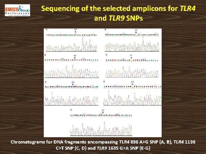 Sequencing of the selected amplicons for TLR 4 and TLR 9 SNPs Chromatograms for