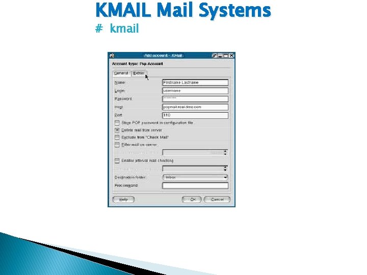 KMAIL Mail Systems # kmail 