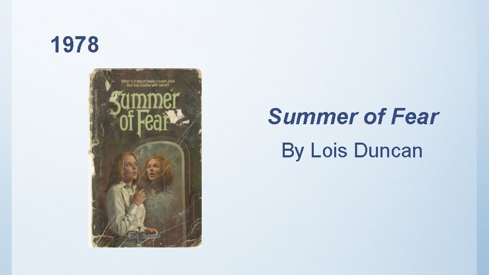 1978 Summer of Fear By Lois Duncan 