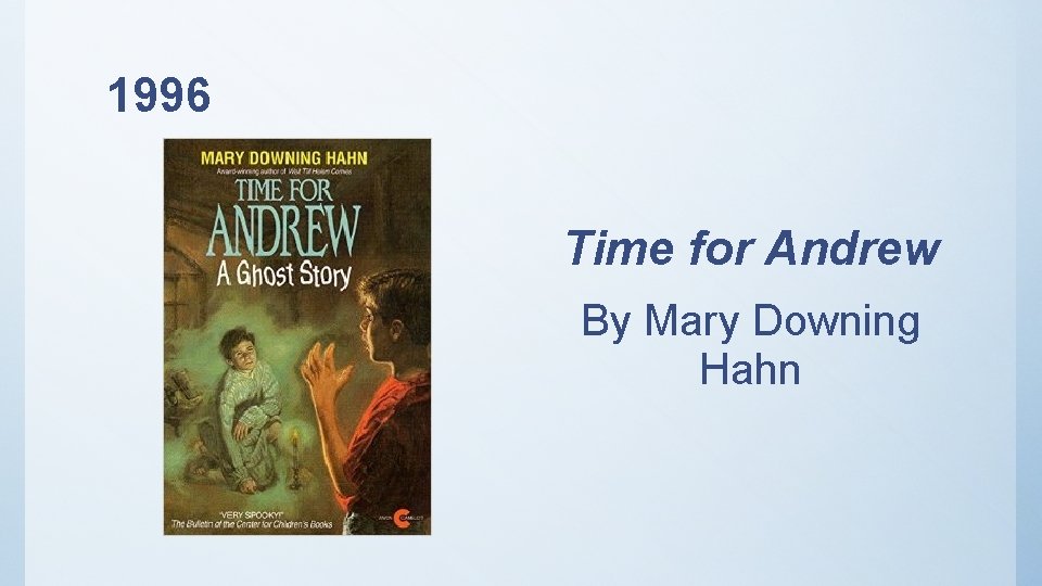 1996 Time for Andrew By Mary Downing Hahn 