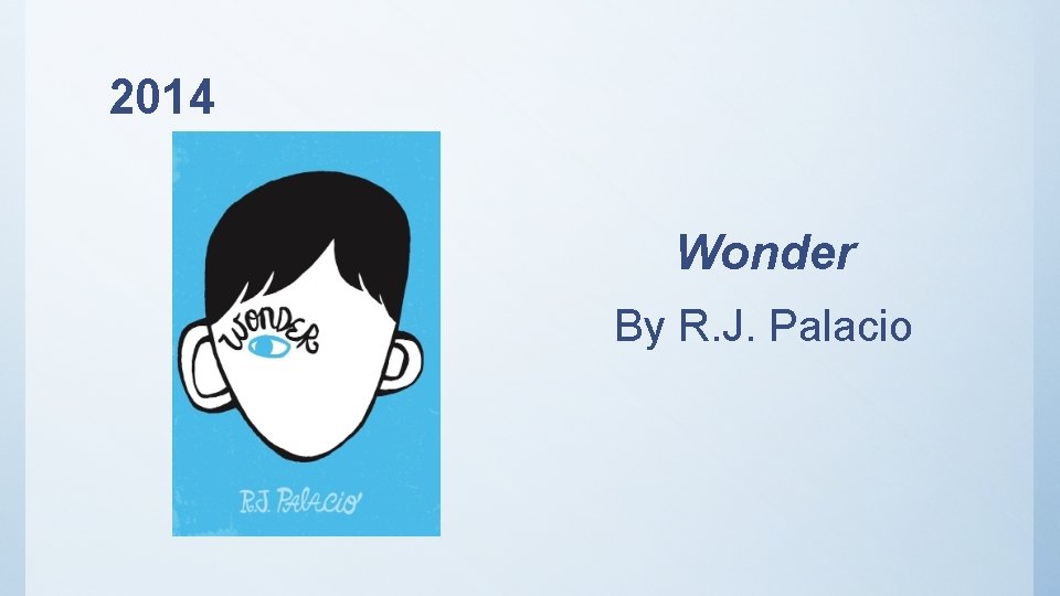 2014 Wonder By R. J. Palacio 