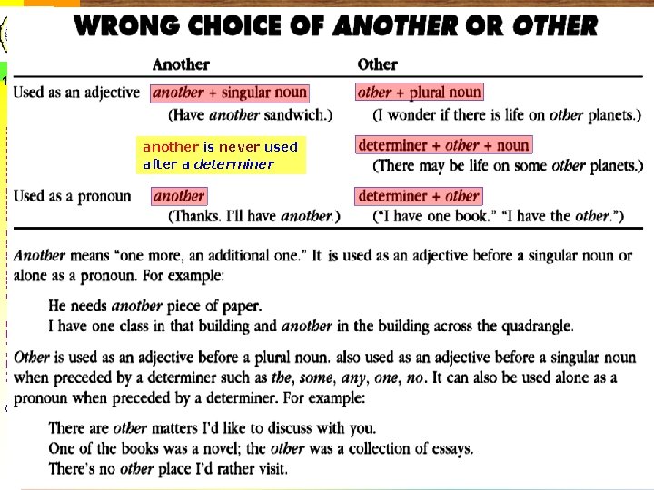 12 Intermediate Structure – SBI 6217 another is never used after a determiner ©Yosa-UNY
