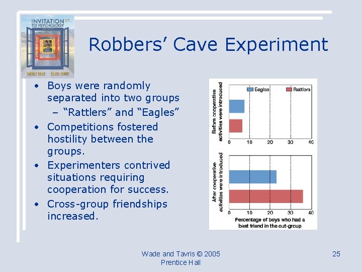 Robbers’ Cave Experiment • Boys were randomly separated into two groups – “Rattlers” and