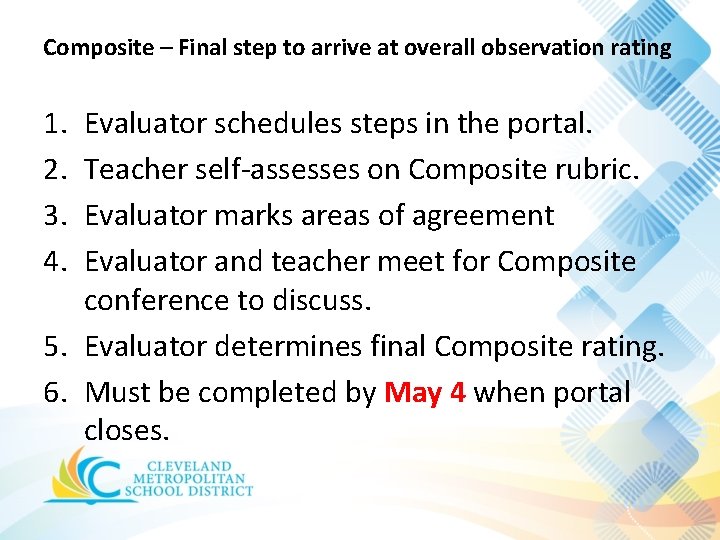 Composite – Final step to arrive at overall observation rating 1. 2. 3. 4. Composite – Final step to arrive at overall observation rating 1. 2. 3. 4.