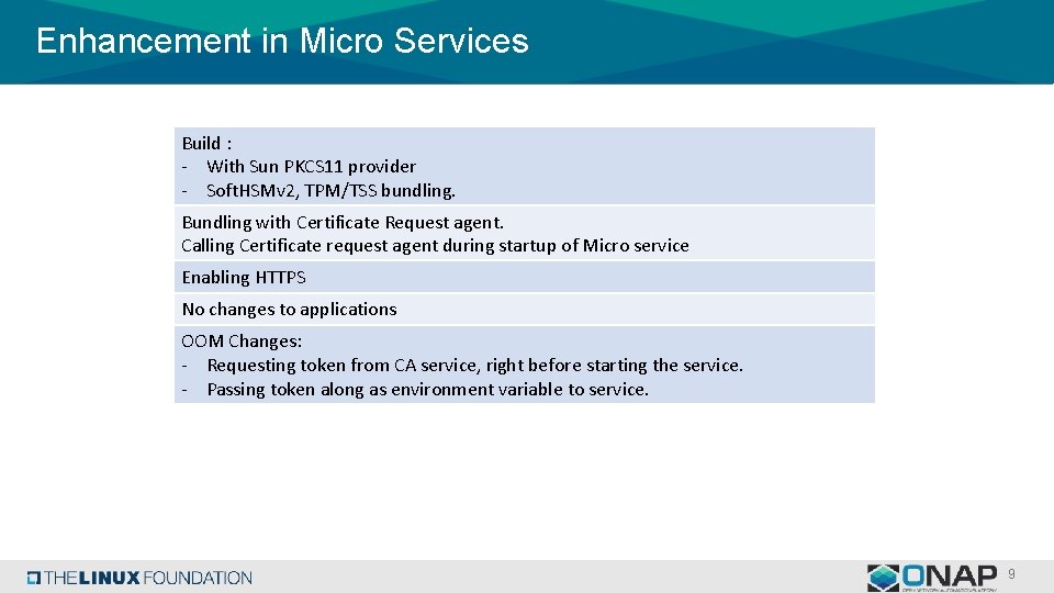 Enhancement in Micro Services Build : - With Sun PKCS 11 provider - Soft.