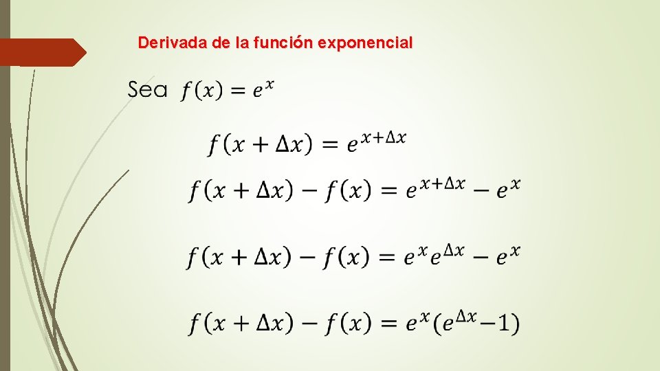 Derivada de la función exponencial 