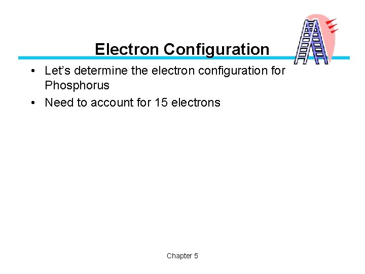 Electron Configuration • Let’s determine the electron configuration for Phosphorus • Need to account