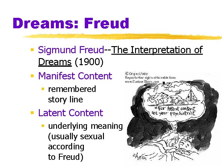 Dreams: Freud § Sigmund Freud--The Interpretation of Dreams (1900) § Manifest Content § remembered Dreams: Freud § Sigmund Freud--The Interpretation of Dreams (1900) § Manifest Content § remembered