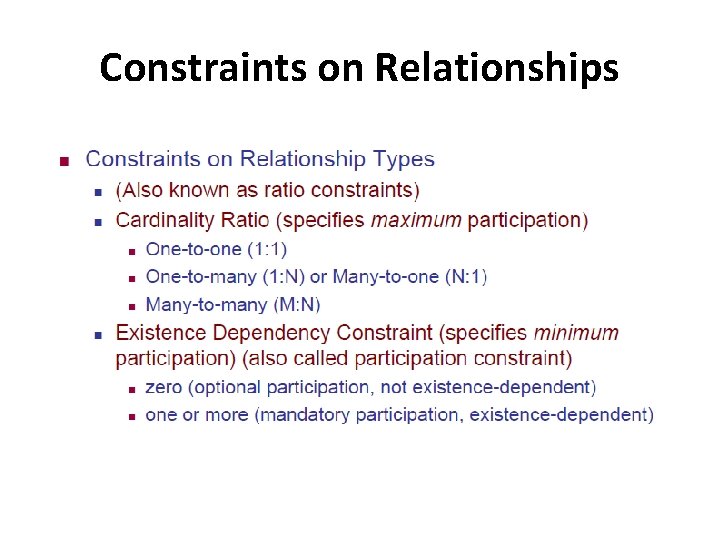 Constraints on Relationships 