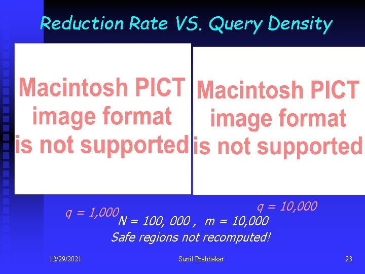 Reduction Rate VS. Query Density q = 10, 000 q = 1, 000 N