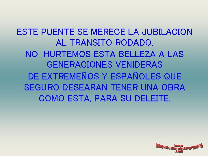 ESTE PUENTE SE MERECE LA JUBILACION AL TRANSITO RODADO. NO HURTEMOS ESTA BELLEZA A