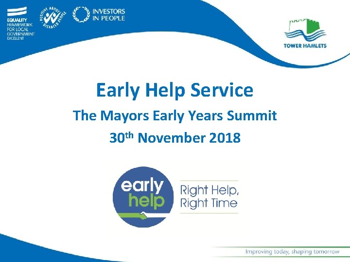 Early Help Service The Mayors Early Years Summit 30 th November 2018 