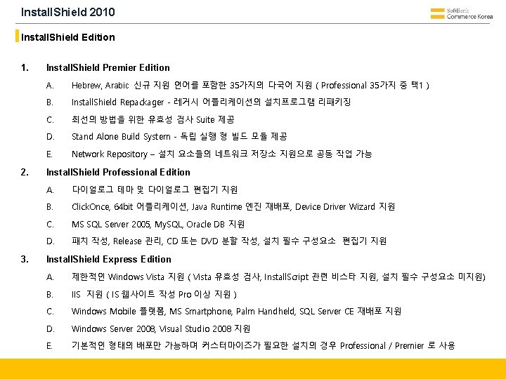 Install. Shield 2010 Install. Shield Edition 1. 2. 3. Install. Shield Premier Edition A.