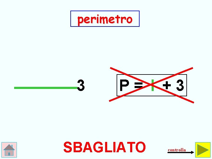 perimetro 3 P= l +3 SBAGLIATO controlla 