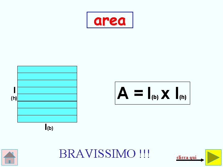 area A =l x l l (b) (h) l(b) BRAVISSIMO !!! clicca qui 