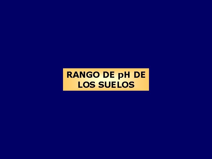 RANGO DE p. H DE LOS SUELOS 