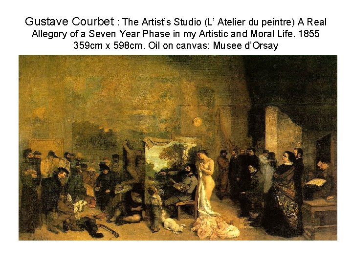 Gustave Courbet : The Artist’s Studio (L’ Atelier du peintre) A Real Allegory of