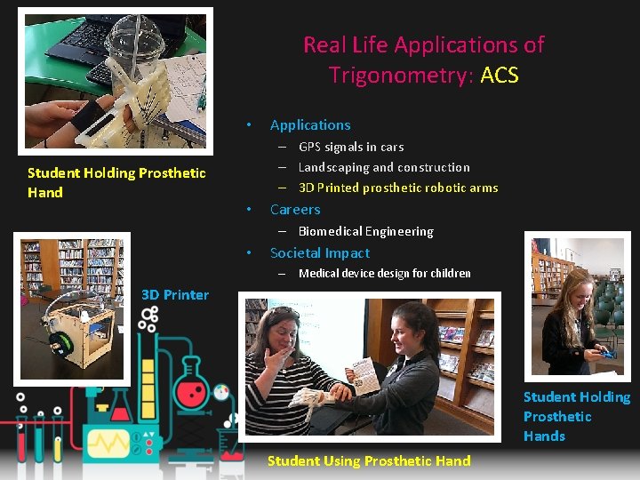 Real Life Applications of Trigonometry: ACS • Student Holding Prosthetic Hand Applications – GPS