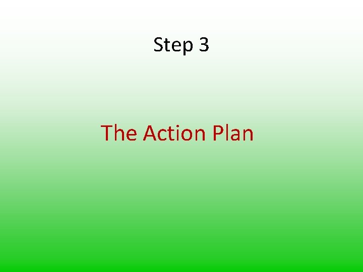 Step 3 The Action Plan 