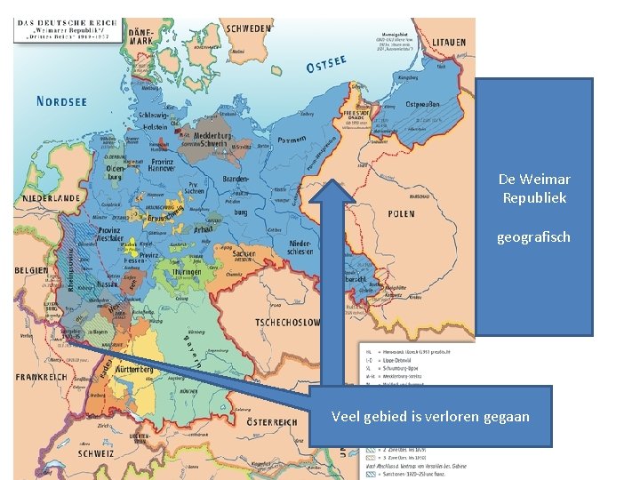 De Weimar Republiek geografisch Veel gebied is verloren gegaan 