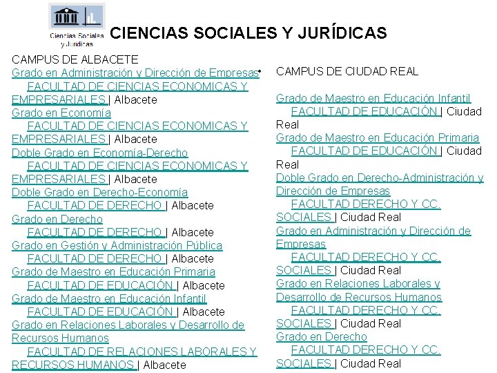 CIENCIAS SOCIALES Y JURÍDICAS CAMPUS DE ALBACETE Grado en Administración y Dirección de Empresas