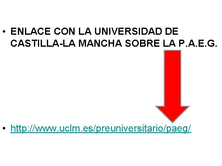  • ENLACE CON LA UNIVERSIDAD DE CASTILLA-LA MANCHA SOBRE LA P. A. E.