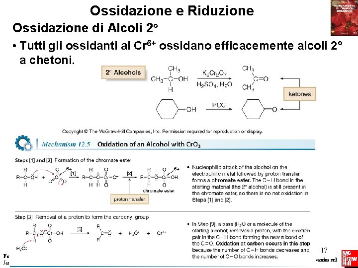 Ossidazione e Riduzione Ossidazione di Alcoli 2° • Tutti gli ossidanti al Cr 6+