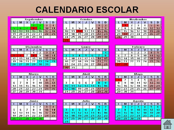 CALENDARIO ESCOLAR 