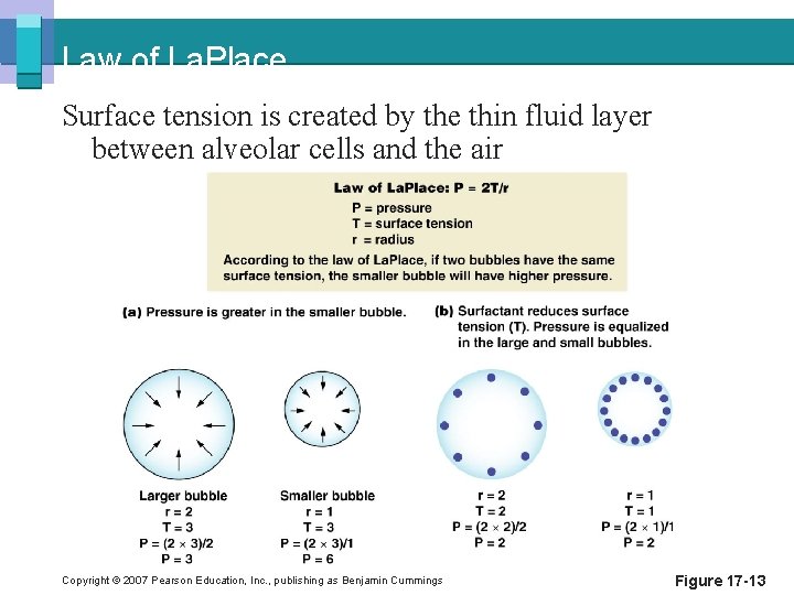 Law of La. Place Surface tension is created by the thin fluid layer between