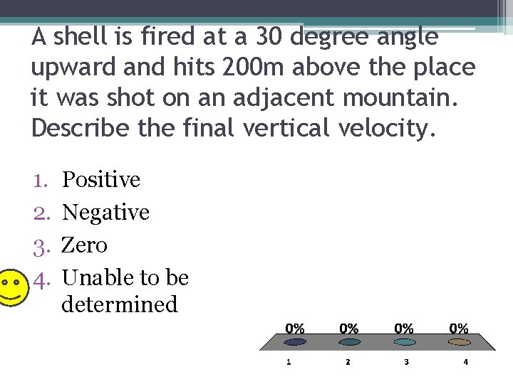A shell is fired at a 30 degree angle upward and hits 200 m