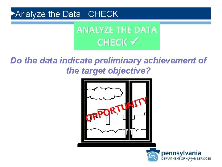 Analyze the Data: CHECK ANALYZE THE DATA CHECK Do the data indicate preliminary achievement
