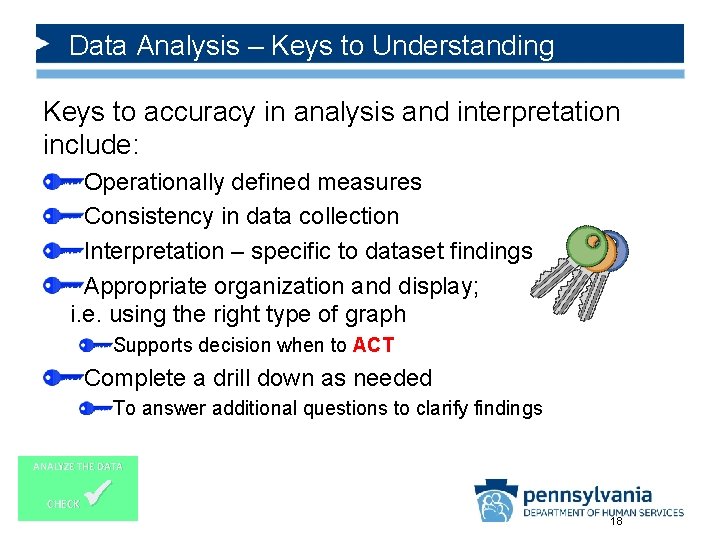 Data Analysis – Keys to Understanding Keys to accuracy in analysis and interpretation include: