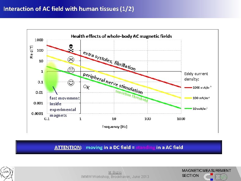 Interaction of AC field with human tissues (1/2) fast movement inside experimental magnets extra