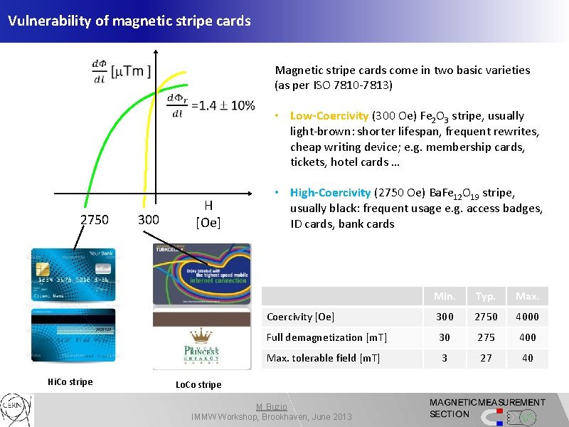 Vulnerability of magnetic stripe cards Magnetic stripe cards come in two basic varieties (as