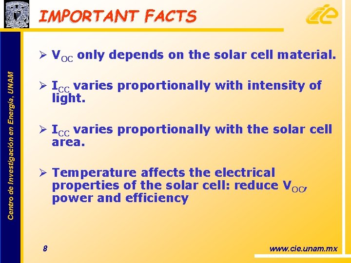 IMPORTANT FACTS Centro de Investigación en Energía, UNAM Ø VOC only depends on the