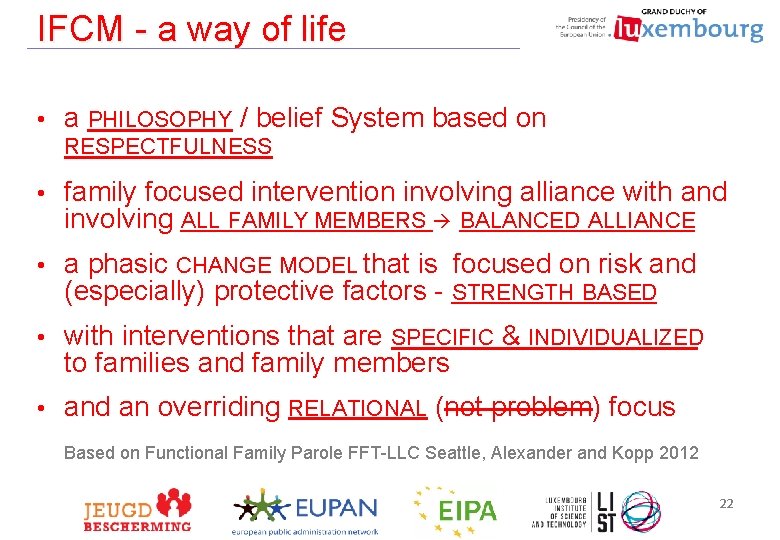 IFCM - a way of life • a PHILOSOPHY / belief System based on