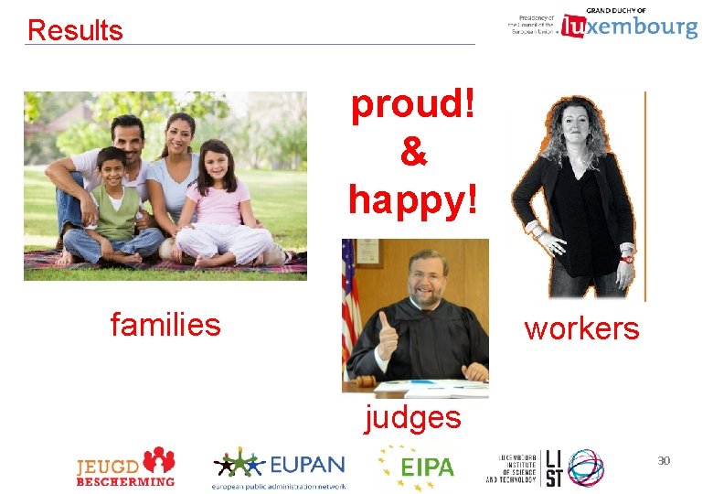 Results proud! & happy! families workers judges 30 