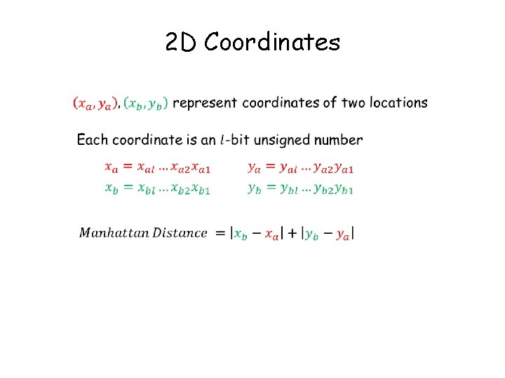 2 D Coordinates 