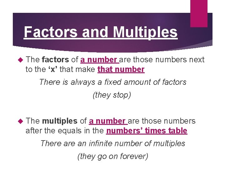 What are Multiples Multiples When you multiply a