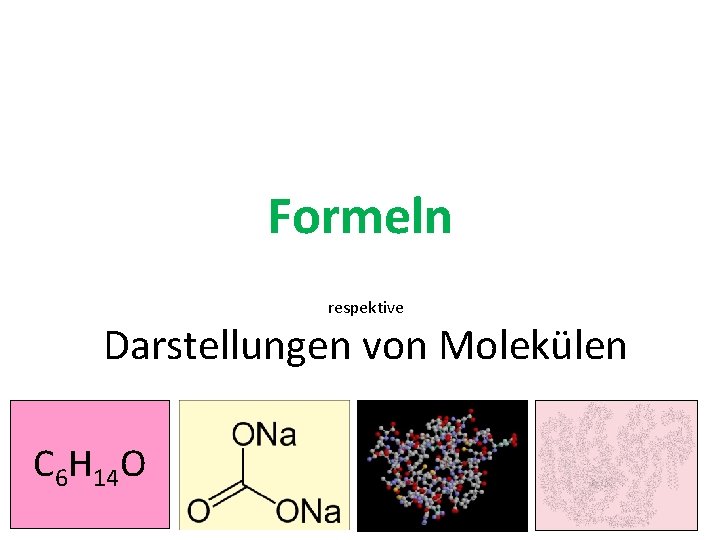 Formeln respektive Darstellungen von Molekülen C 6 H 14 O 