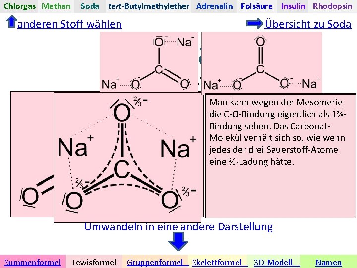 Chlorgas Methan Soda tert-Butylmethylether Adrenalin Folsäure Insulin Rhodopsin anderen Stoff wählen Soda Übersicht zu